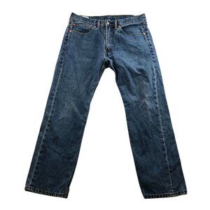 Levi's Mens Jeans Size 34x30 505 Straight Leg Relaxed Classic Blue Denim Casual